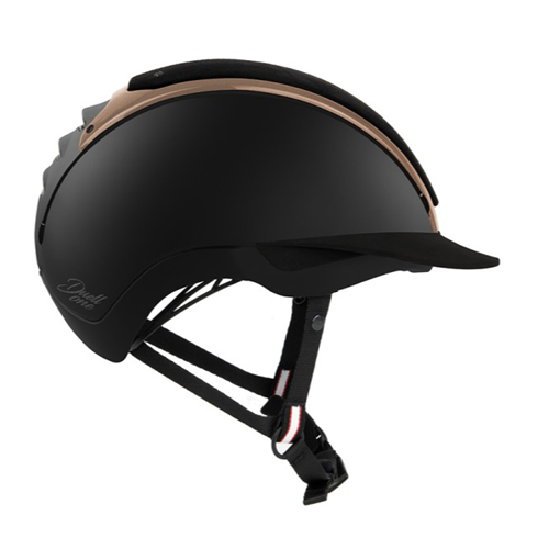 Jezdecká přilba Casco Duell One, černá/rosegold - vel.  M (55-57cm) Přilba jezdecká CASCO Duell One, čer-růž, 55-57 cm