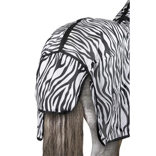 Deka proti hmyzu Horze Defender s krkem, zebra - 125/175 cm Deka síťovaná Horze Defender s krkem, zebra 125 cm