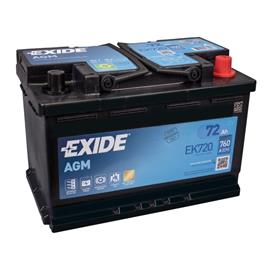 Baterie pro elektrický ohradník a volný čas EXIDE Start-Stop AGM EK720 12V 72Ah