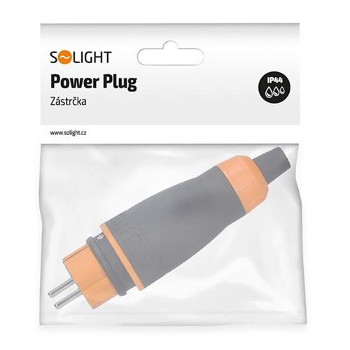 Zástrčka do vlhka Solight, přímá, IP 44, 230V/16A Zástrčka do vlhka Solight, přímá, IP 44, 230V/16A