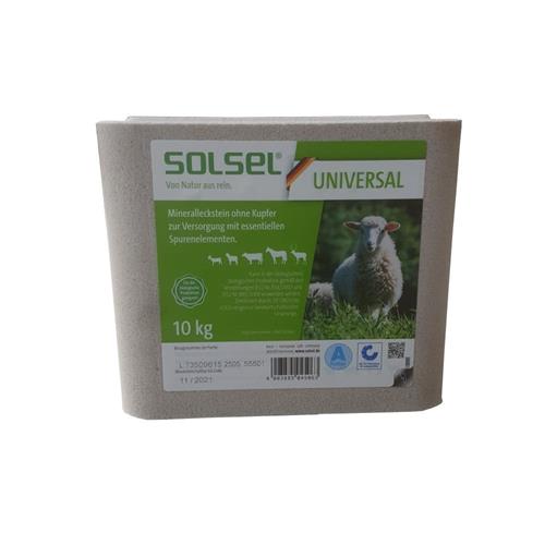 Solný a minerální liz SOLSEL UNIVERSAL Se 20, Cu 0,kostka 10 kg - 1 ks Solný a minerální liz SOLSEL UNIVERSAL Se 20, Cu 0, kostka 10 kg