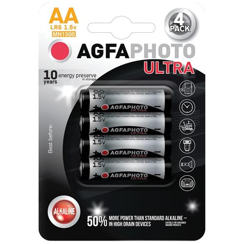 Baterie AgfaPhoto Ultra alkalická baterie LR06/AA, 4ks Baterie AgfaPhoto Ultra alkalická baterie LR06/AA, 4ks