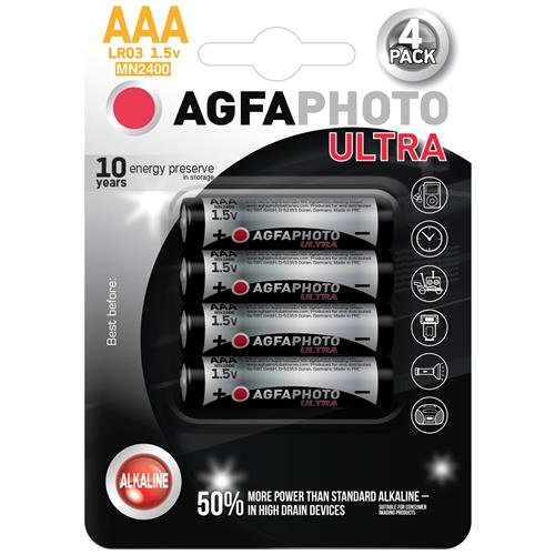 Baterie AgfaPhoto Ultra alkalická baterie LR03/AAA, 4ks Baterie AgfaPhoto Ultra alkalická baterie LR03/AAA, 4ks