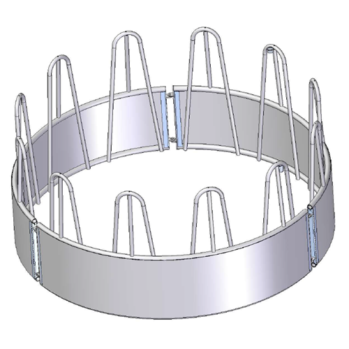 Příkrmiště kruhové plné pro skot a koně, pozinkované, 210 cm, 12 míst - třídílné, velké oblouky Příkrmiště kruhové plné pro skot a koně, pozinkované, 210 cm, 12 míst - třídílné, velké oblouky