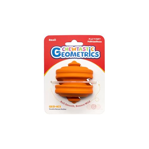 Hračka pro psy Chewtastic Geometrics Geo-Hex, oranžová, 6 cm Hračka pro psy Chewtastic Geometrics Geo-Hex, oranžová, 6 cm