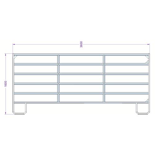 Panel ohradní TEXAS pozink, 6 příček, výška 1,6 m, řetízek, délka 3,6 m - II. jakost Panel ohradní TEXAS pozink, 6 příček, výška 1,6 m, řetízek, délka 3,6 m