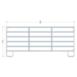 Panel ohradní TEXAS pozink, 6 příček, výška 1,6 m, řetízek, délka 3,6 m