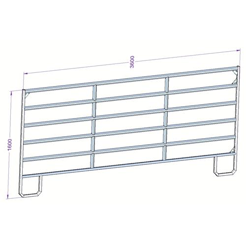 Panel ohradní TEXAS pozink, 6 příček, výška 1,6 m, řetízek, délka 3,6 m - II. jakost Panel ohradní TEXAS pozink, 6 příček, výška 1,6 m, řetízek, délka 3,6 m