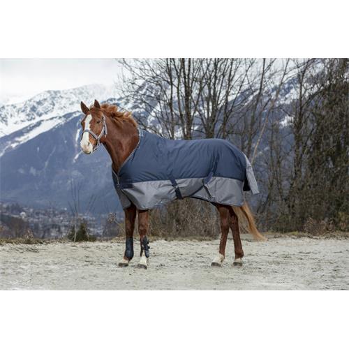 Nepromokavá deka Equitheme Tyrex 600D, 150g, modrá - vel. 135/183 cm Deka Equithéme Tyrex 600D, 150g, modrá, vel. 135 cm