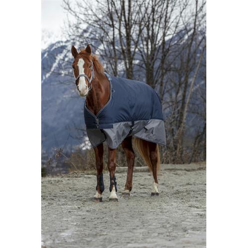 Nepromokavá deka Equitheme Tyrex 600D, 150g, modrá - vel. 135/183 cm Deka Equithéme Tyrex 600D, 150g, modrá, vel. 135 cm