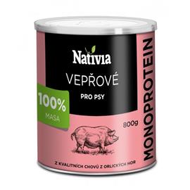 Nativia vepřová svalovina pro psy, 800 g