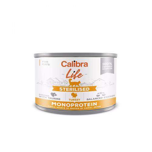 Calibra Cat Life konzerva Sterilised Turkey, 200 g Calibra Cat Life konzerva Sterilised Turkey, krocan, 200 g