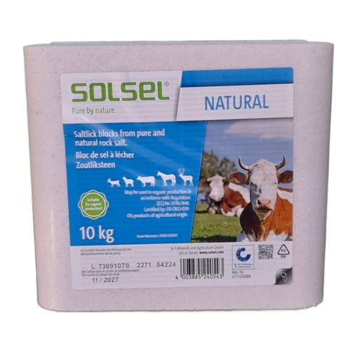 Solný liz SOLSEL NATURAL, sůl kostka 10 kg - 1 ks Solný liz SOLSEL NATURAL, sůl kostka 10 kg