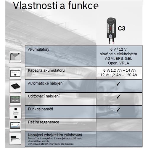 Nabíječka autobaterií BOSCH C3 6/12V 3,8A Bosch C3