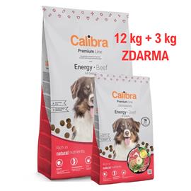 Calibra Dog Premium Line Adult Energy Beef 12 kg + 3 kg Zdarma