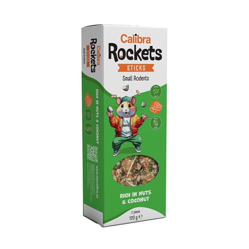 Calibra Rockets Sticks tyčinky pro malé hlodavce, 120 g - Ořechy Tyčky Calibra Rockets Sticks Ořechy pro malé hlodavce, 120 g